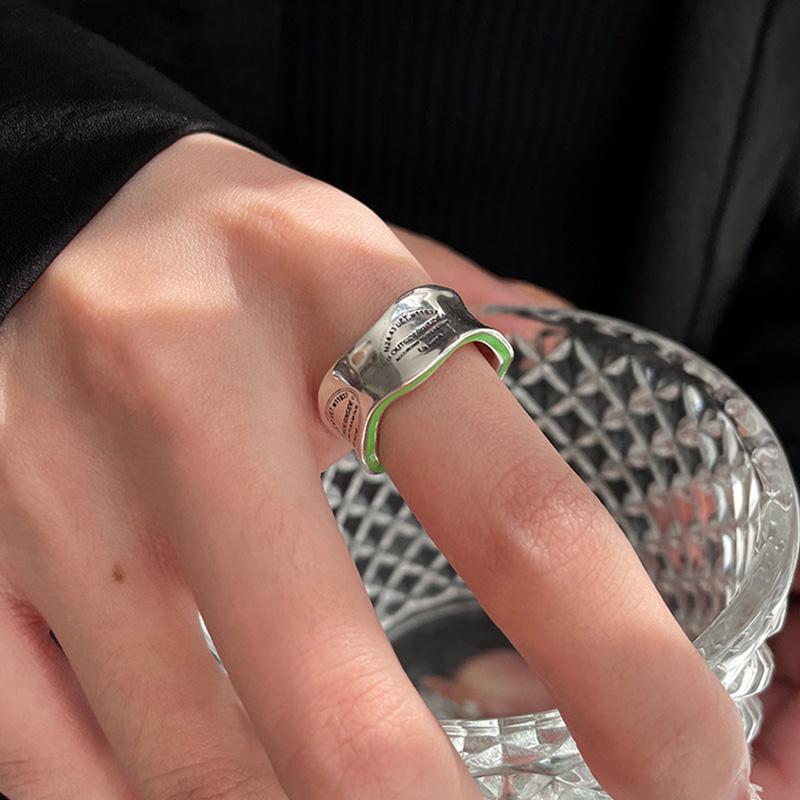 Retro Avocado Ring Bracelet For Women Irregular Adjustable Ring Handmade Designer Zircon Accessories Unisex Gift For Lovers