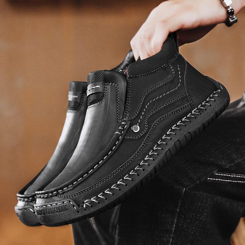 38-48 Handgefertigte Echte Lederstiefel Herrenschuhe Bequeme Stiefeletten Für Herren Freizeitschuhe Große Größen Werkzeugschuhe