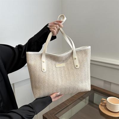 Straw Large-Capacity Fashion Handbag Spring Versatile Shoulder Underarm Bag Tote Bag