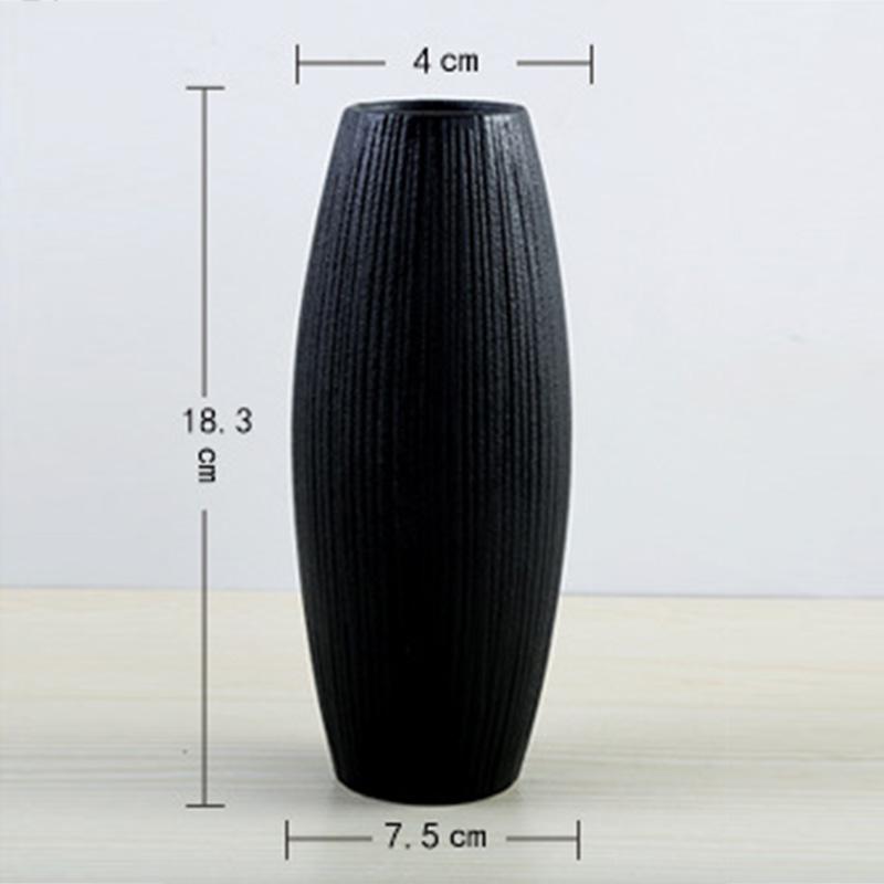 Moderne Kreative Klassische Schwarze Keramikvase Retro Vase Behälter Einfache Europäische Handgefertigte Handwerkskunst Heimdekoration LBS