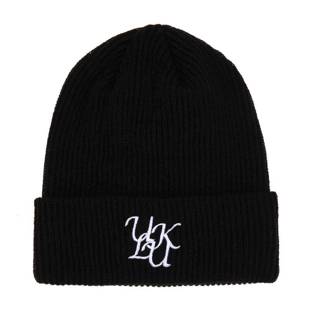 ULUK Lucida Embroidered Big Point Knit Beanie_Black