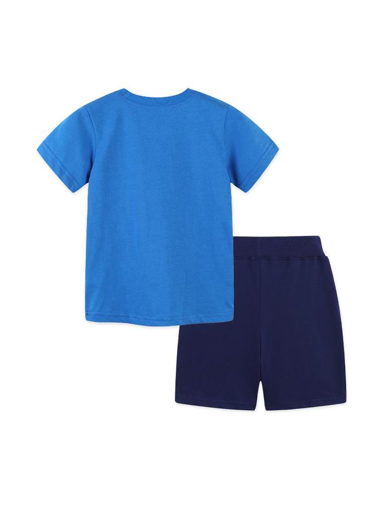 European & American Style Toddler Boys' Cartoon Print Cotton Shorts Set