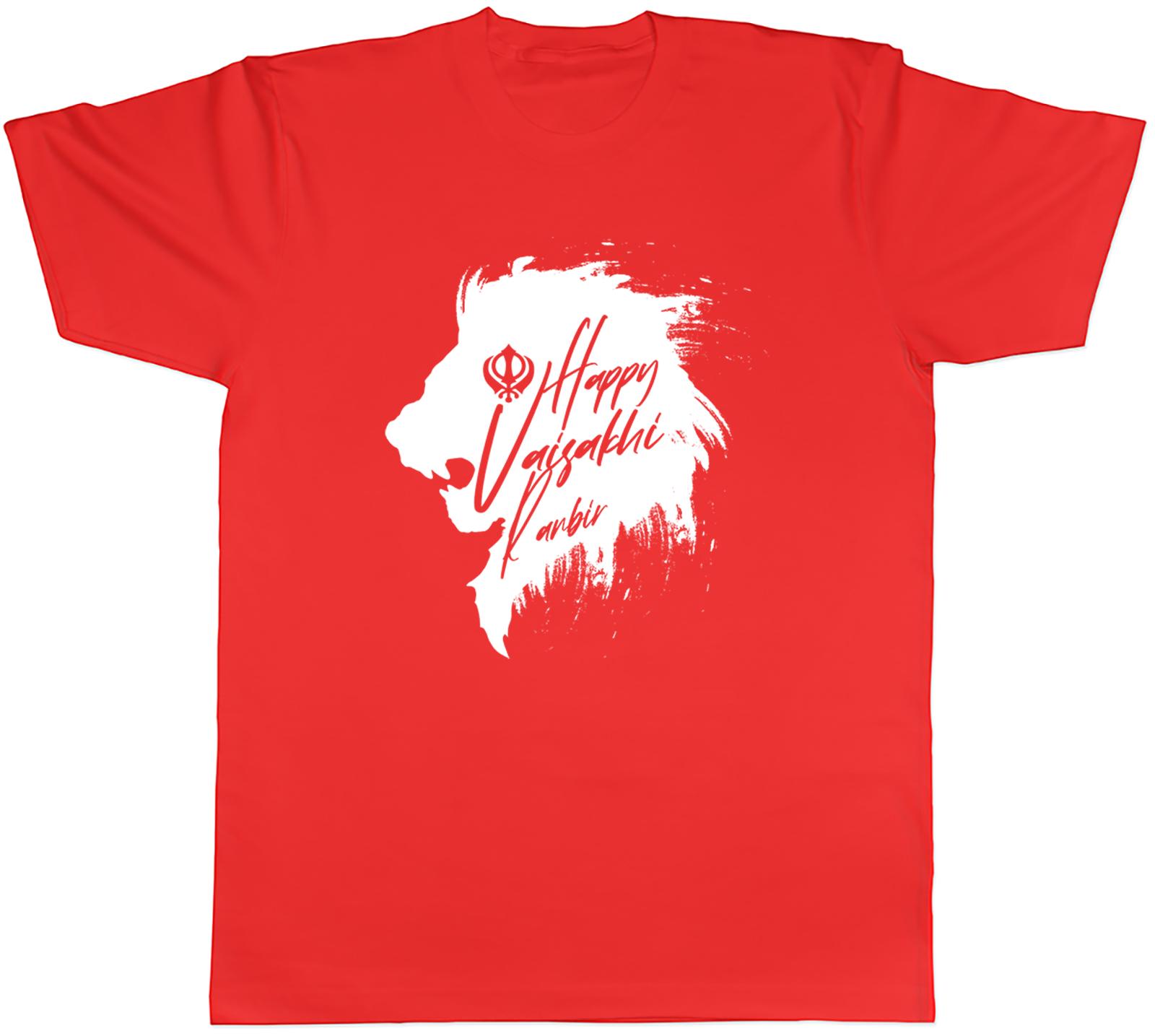 Personalised Happy Vaisakhi Unisexs TShirt Lion Head Khalsa Punjab Unisex Tee Gift S