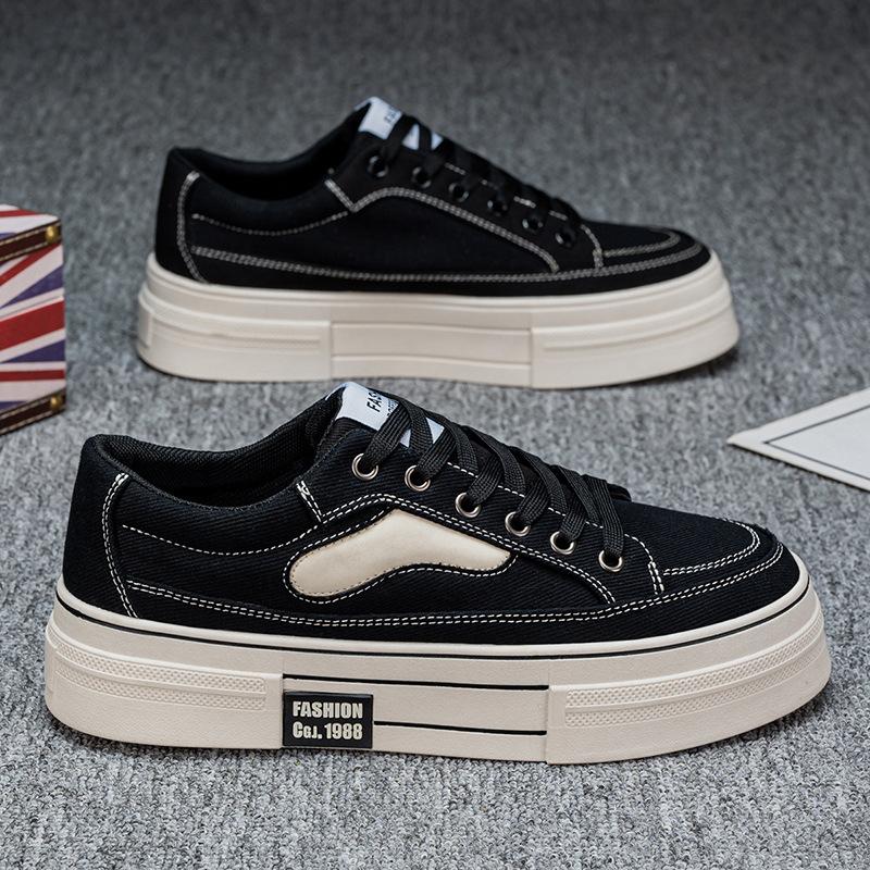 Shoes spring new student versatile breathable canvas shoes platform wear-resistant large size sports shoes