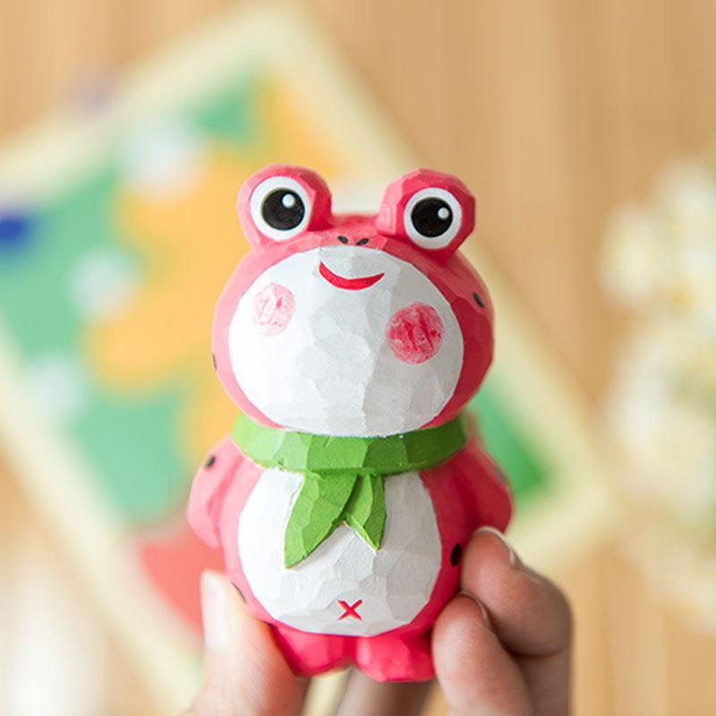 Wooden Frog Decorative Sculpture Handcrafted Gift For Home Decor And Collectors