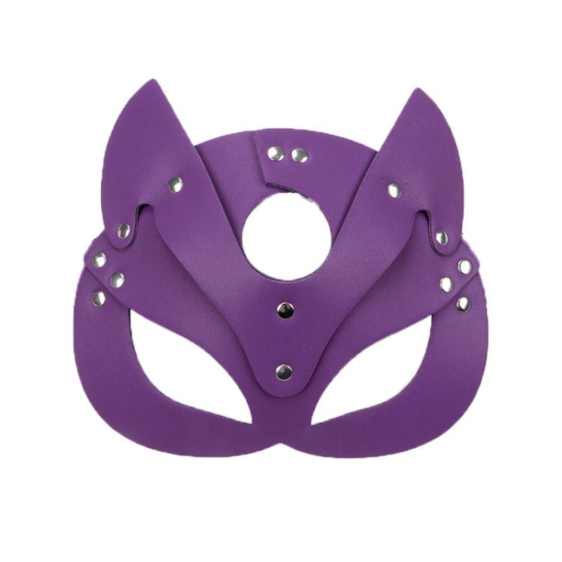 Gothic-Style Cat-Ear S&M Leather Mask, Unique Accessory for Adult Erotic Roleplay, Spice Up Bedroom Bondage & Sensual Games