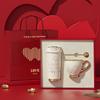 Lyxig Keramisk Kaffe Rese Termosmugg 530ML Och Mug 280ML Set med Presentförpackning - Bröllopspresent Dryckeservice Set
