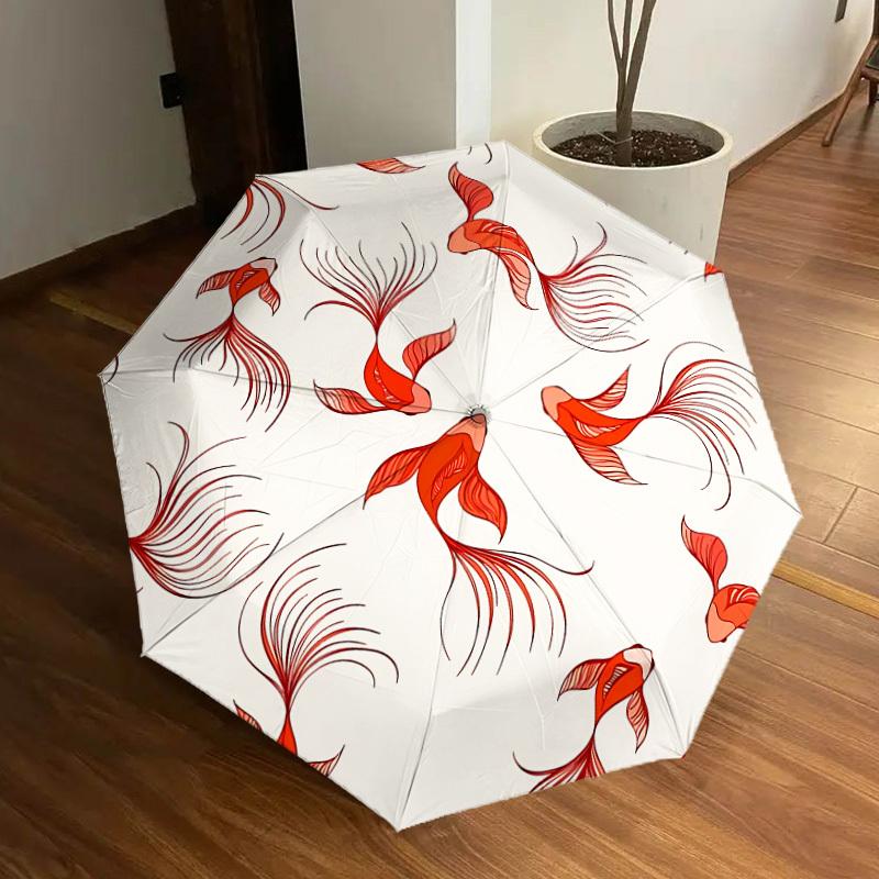 

1pc Goldfish Pattern Automatic Open/Close Umbrella, Formal Events - Ideal Gift for Family or Friends, Outdoor Accessory yy251211170