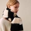 Long Fluffy Striped Knit Muffler (BLACK STRIPE)