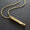 Simple Regulate Breathing Stainless Steel Whistle Pendant Necklace for Men Women Stress Relief Anxiety Meditation Jewelry Gifts