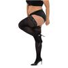 Plus Size Black Lace Top Stay Up Anti-Slip Thigh High Stocking Over Knee Fishnet Long Socks Sexy Stockings For Oversize Women Xl