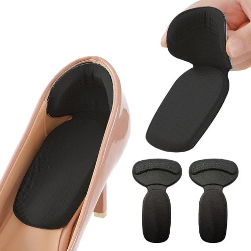 

Анинако Т-образные подушечки для пяток для предотвращения мозолей, защитные накладки для пяток, противоскользящие, регулируемый размер, можно обрезать для большинства туфель, предотвращают пере