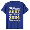 Proud Mom of A Class of 2024 Graduate Mother Senior Family T-Shirt Funny Dad Aunt Uncle Grandma Grandpa Sister Brother Tee Tops