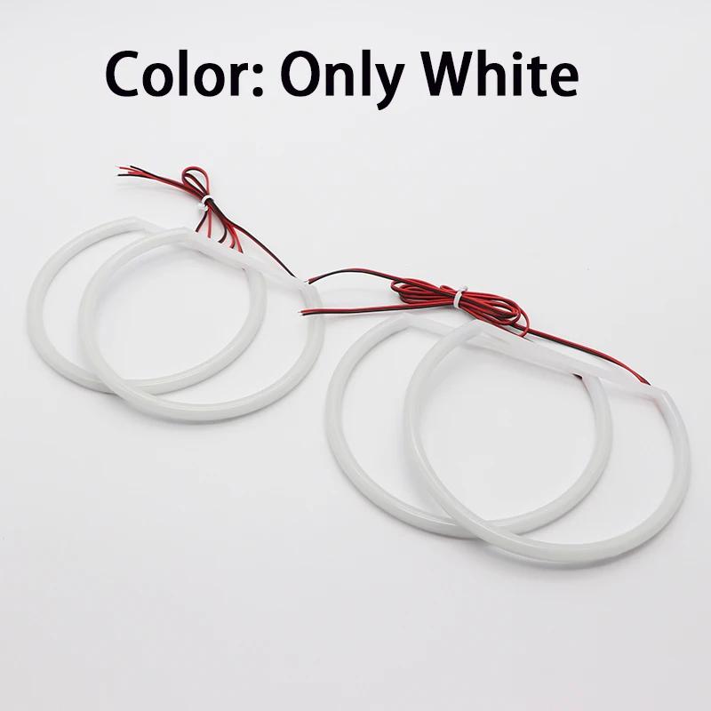 Kit 4x131mm LED Angel Eye Halo Ringuri Dublu Filament SMD Bumbac Comutator Pentru BMW Seria 3 E46 sedan facelift 2001-2005 Far Halogen