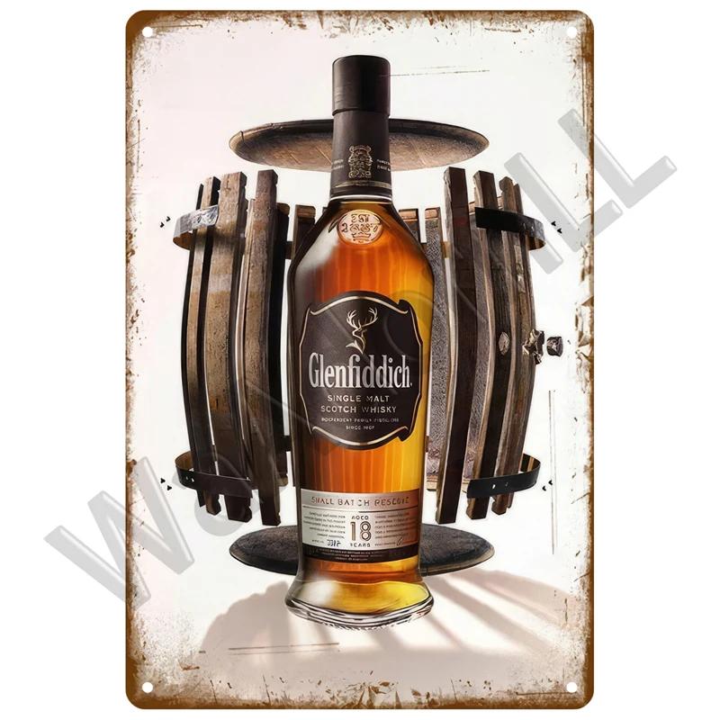 Whiskey Plaque Vintage Tin Sign Brand Home Drink Beer Wine Metal Sign Poster Wall Decor For Bar Pub Man Cave Decorative Plate