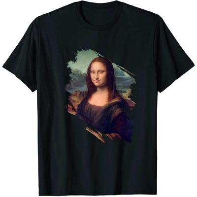 Gwdqone Mona Lisa T-Shirt Short Sleeve Cotton