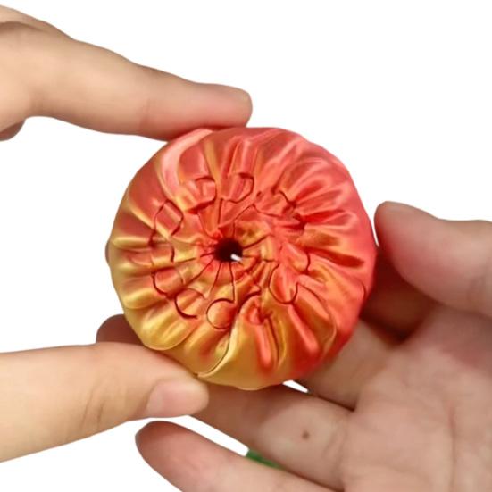 3D Printed Twisting Dumpling Toy, Stress Relief Slippery Spiral Steamed Bun Toy, Articulated Rotating Bun Fidget Desk Toy, Party Favors