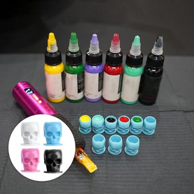 Coppetta a Forma di Teschio Monouso per Pigmento con Base Stabile per Tatuaggio Trucco