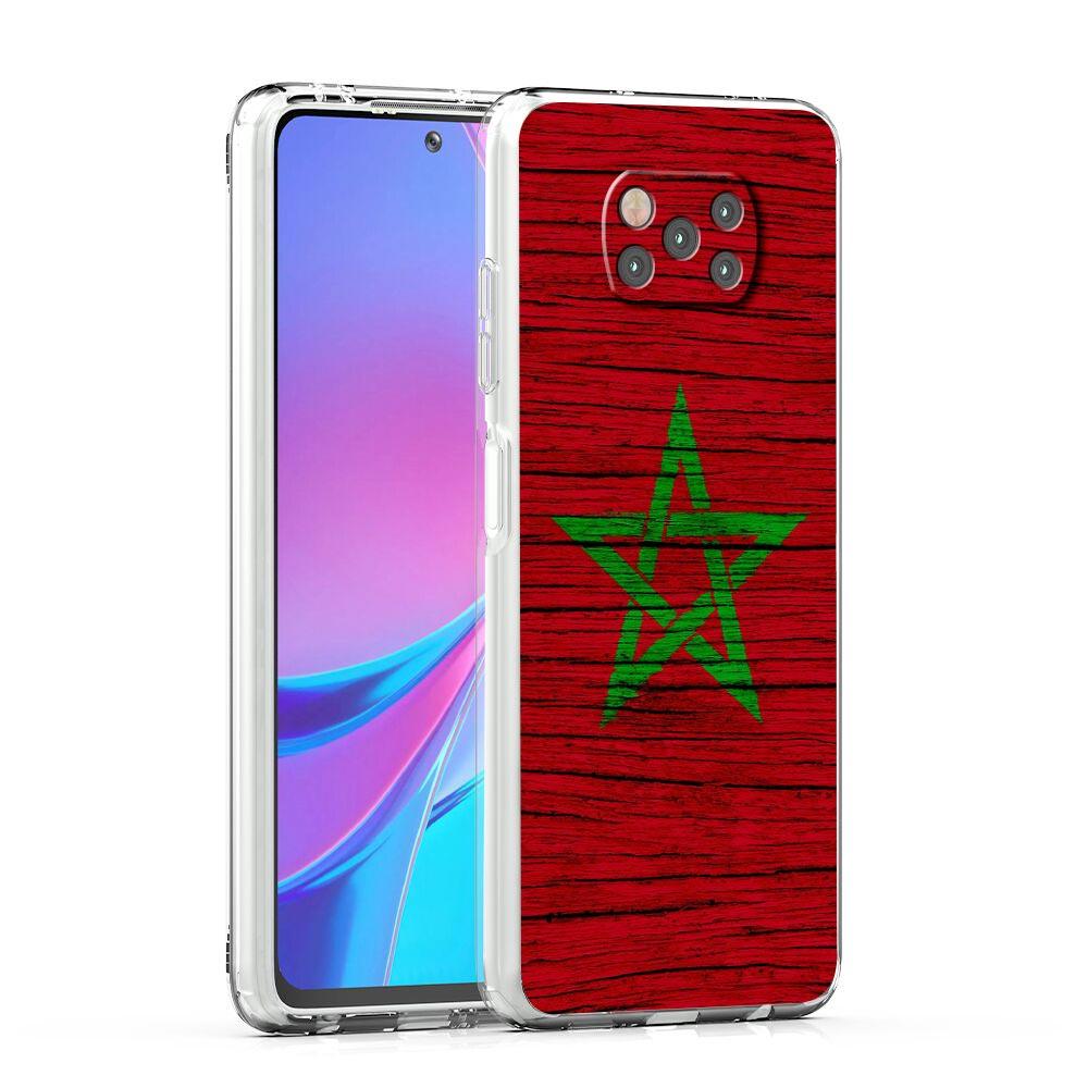 Morocco Flag Soccer Phone Case For Xiaomi Poco X3 NFC F3 M3 X4 X5 Pro 5G Mi 11 12 Lite Ultra 11T 11X 12T Pro 11i Clear Cover
