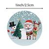 500pcs/roll 1-inch/25mm Christmas Self-adhesive Stickers Holiday Gift Sealing Label Decoration