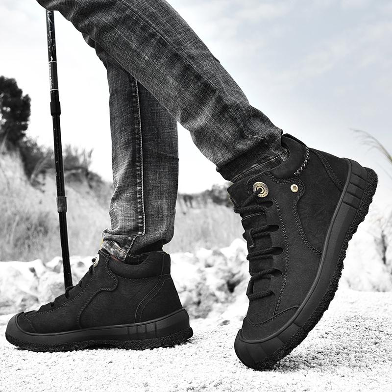 Echtes Leder Herren Schuhe Sneakers Wasserdichte Outdoor Herren Stiefel Bequeme Herren Wanderschuhe