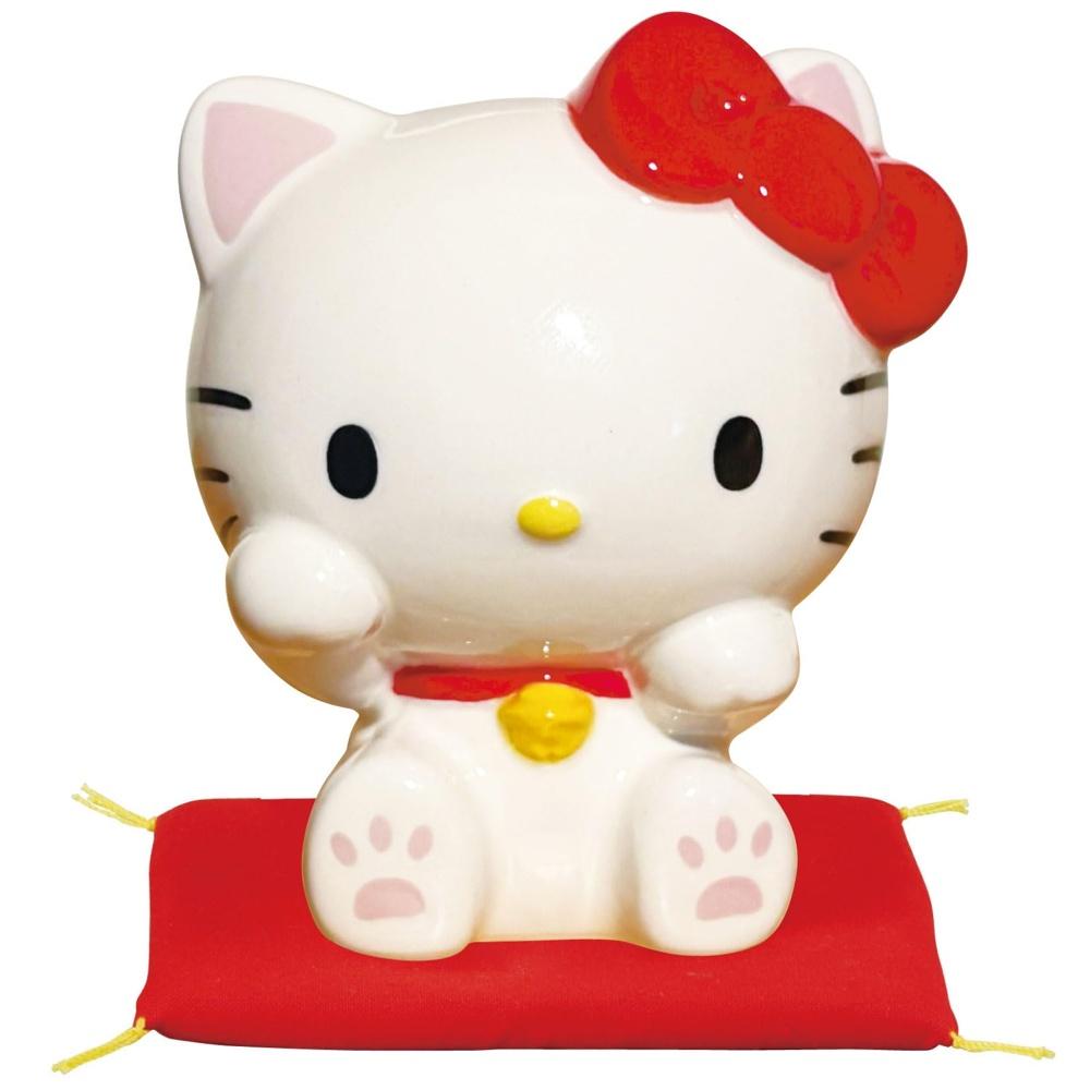 Sanart Sanrio (SANRIO) Hello Kitty Lucky Cat Figure 8 x 9cm Happy Zabuton Sitting Goods Miscellaneous Birthday Gift White SAN4984-1