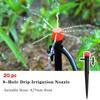 4/7mm Adjustable Dripper Drip Irrigation System Kit 360° Sprinkler Water Flow Transmitter For Garden Courtyard Lawn Flower Bed