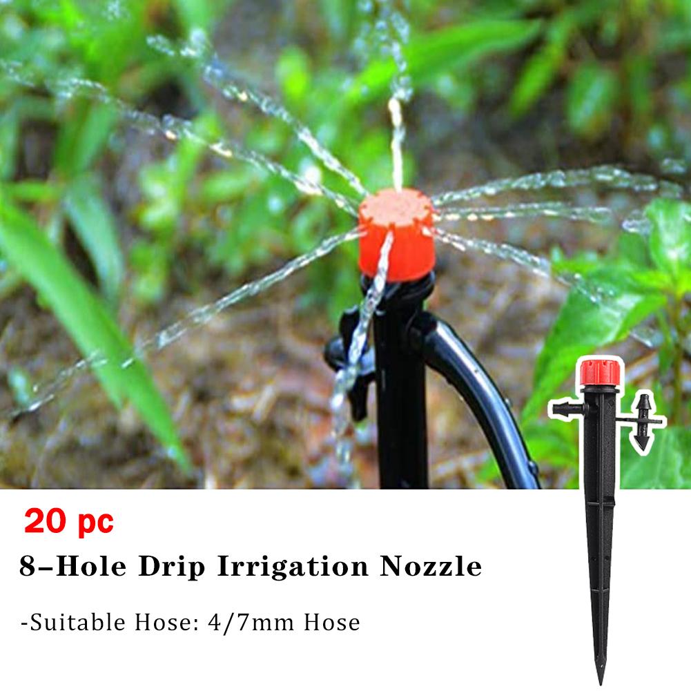 4/7mm Adjustable Dripper Drip Irrigation System Kit 360° Sprinkler Water Flow Transmitter For Garden Courtyard Lawn Flower Bed