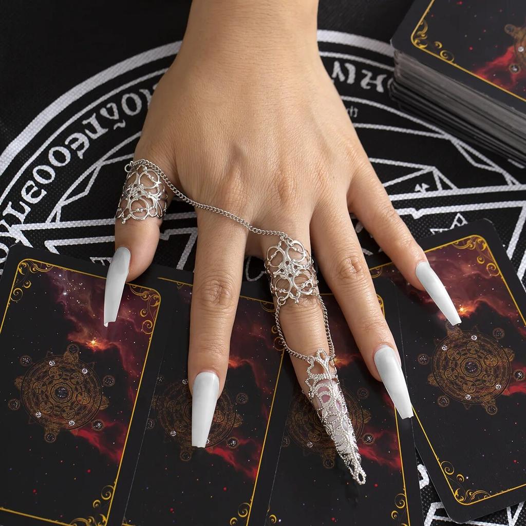 4 Pezzi Anelli Dita Regolabili Unici Stile Zingaro Dubai Dita Aperte per Donne Tendenza Vintage Punk Anello Unghia Danzatrice del Ventre Cosplay Gioielli