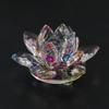 Hue Reflection Crystal Lotus Flower 3 Foots Sturdy Glass Lotus Feng Shui Decor Lucky Charm Anti-slip Crystal Flower Figurine