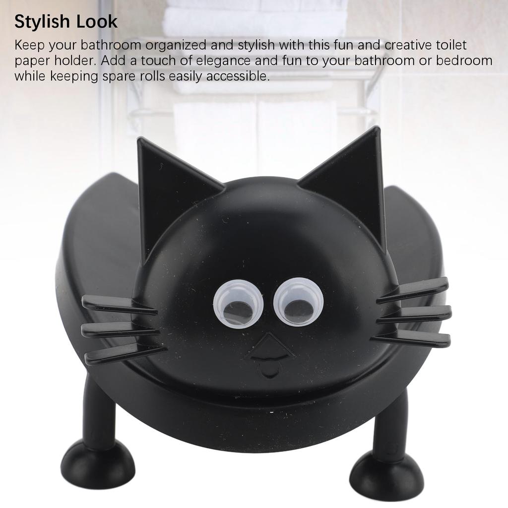 Cat Toilet Paper Holder Funny Decorative Bathroom Paper Towel Storage Holder for Office Bedroom