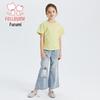 Fulomi Girls' Summer Sweet Bow Wide-Leg Jeans