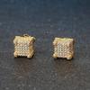 Hip-hop Stud Earrings Full of Diamonds and Micro-gold-plated Men's Earrings Trendy Jewelry