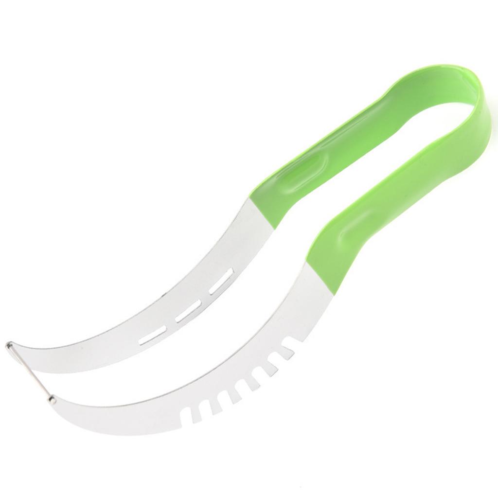 Watermelon Slicer Cutter Stainless Steel Color Non-slip Plastic Wrap Handle Not Hurt Hands Cantaloupe Kitchen Fruit Cutting Tool