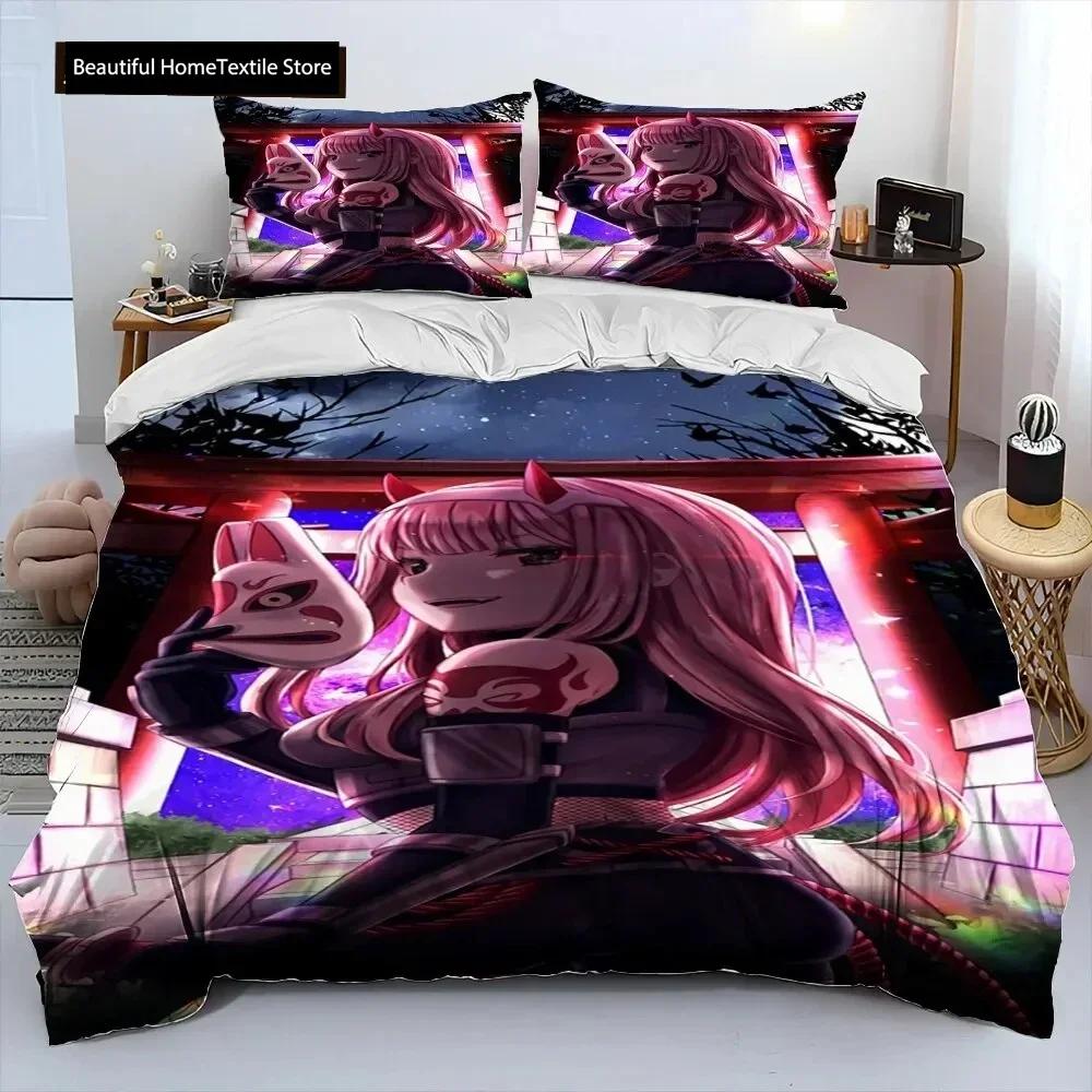 Zero Two DARLING In The FRANX Comfortable Duvet Comfortable Quilt Cover Pilowcase Beding Set Children Bedrom Decoration Home Textile