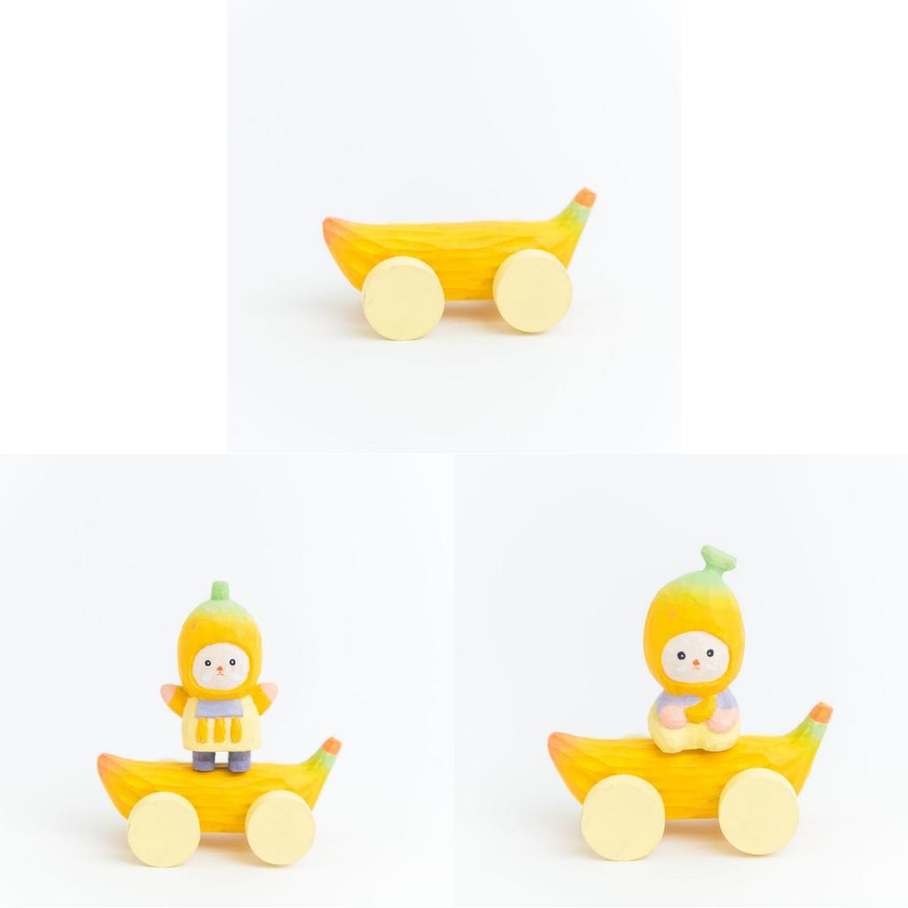 Wooden Banana Car Desk Decor With Cartoon Style And Gift For Birthdays
