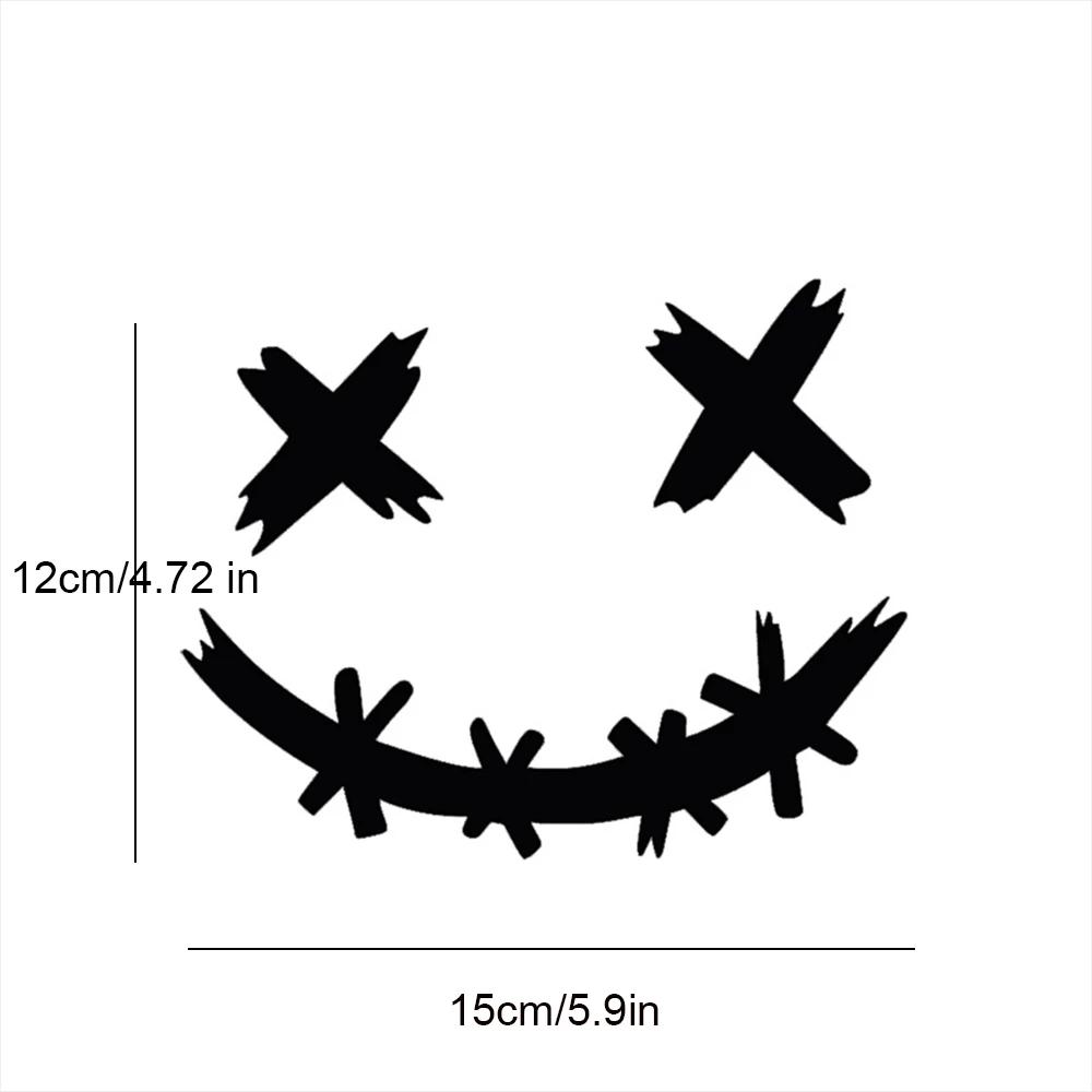 

Водонепроницаемые светоотражающие наклейки для мотоциклетного шлема, наклейка «Ухмыляющееся лицо демона», украшение кузова автомобиля, наклейка на автомобиль, лазерные чёрный