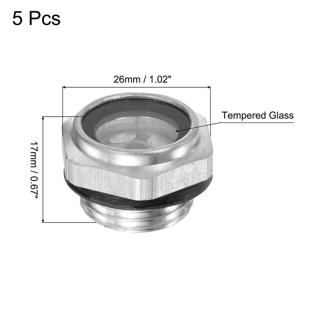 Spia Livello Olio Filettatura 1/2\" Dimensioni 17mm / 0,67\" Altezza Totale