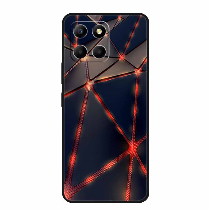 Etui For Honor X6a Zwierzęta TPU Silikon Miękki Tylny Pokrowiec na Telefon dla Huawei Honor X6a HonorX6A 2023 Ochronny Wilk Czarny Fajny Capa