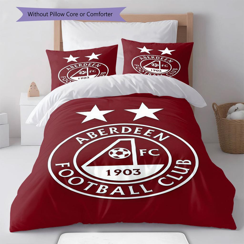Aberdeen Logo Bedding Quilt Set Quilt Cover Pillowcase Home Decoration Birthday Gift (1 * Duvet Cover + 2 * Pillowcase, Without Core)