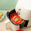 Silicone Air Fryer Liner with Handles Round Foldable Mats for Baking Frying Steaming Food-Grade Non-Stick Heat-Resistant Baking Tray