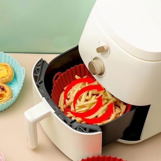 Silicone Air Fryer Liner with Handles Round Foldable Mats for Baking Frying Steaming Food-Grade Non-Stick