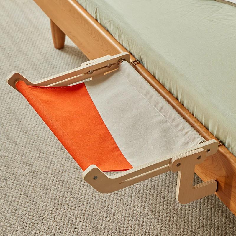 Cat Hammock Window Panel Hanging Bed Wooden Assembly Pet Mat Adjustable Snap-on Legs Window Panel Mounted Cats Hammock