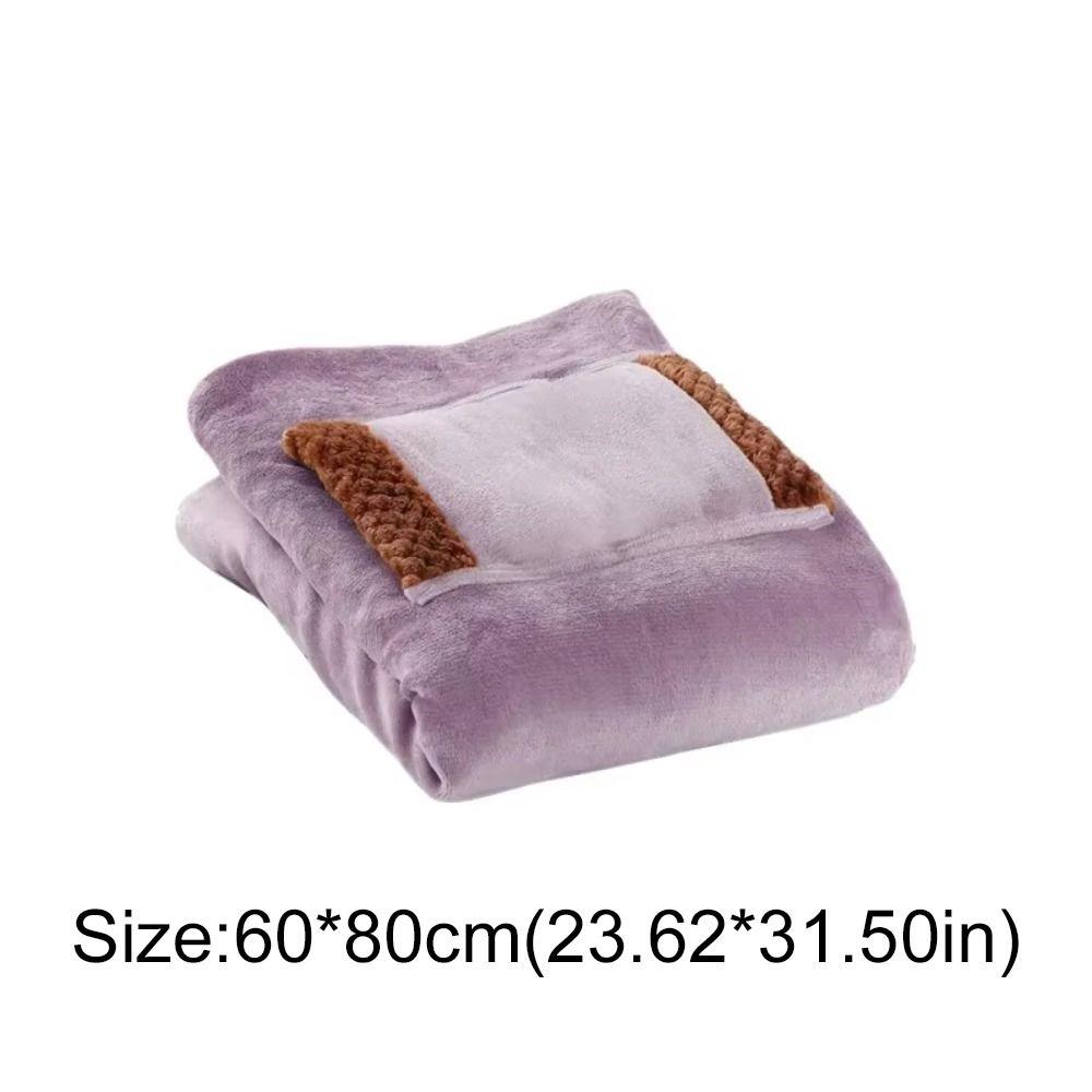 with Hand Warmer Pocket Electric Blanket Flannel Winter Warming Blanket Office