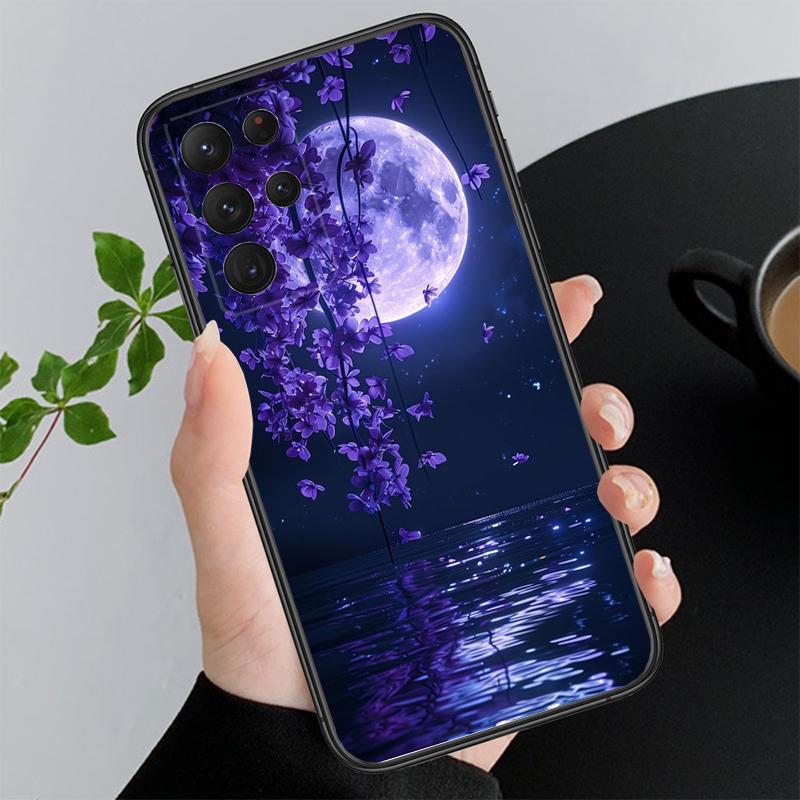 Purple Flower Rose Peony Cherry Phone Case For Samsung Galaxy S26 S25 S24 S23 S22 Ultra S23 S22 S25 Plus S24 FE S26Edge