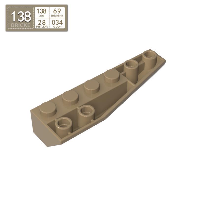 BRICKE 2x6 Reverse Wedge (Right) Compatible with Lego 41764 MOC Building Blocks. 50g (~19 pcs)