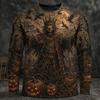 Halloween Men's Pumpkin Haunted Pirate Ship Zombies Pirate T Shirt Long Sleeve T Shirt 3D Print Crew T Shirts