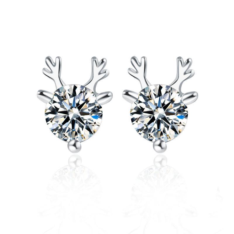 

Серьги-пусеты с цирконием в виде рогов - Праздничный подарок для студентов Zircon