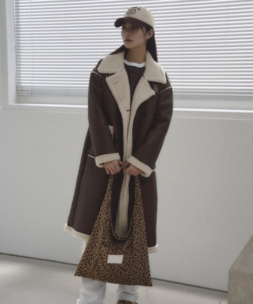 The Green Lab Leopard Suede Shoulder Bag [Camel]