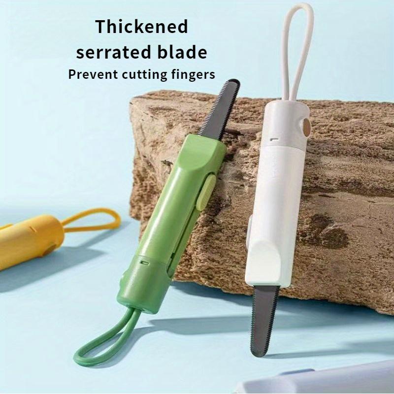 1pc Magnetic Letter Opener , Package Opener , Stainless Steel Serrated Blade, Portable Travel Design with Lanyard, Safe Non Damaging Tool for Cards